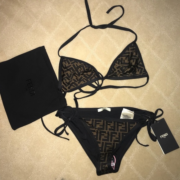 fendi black lycra bikini